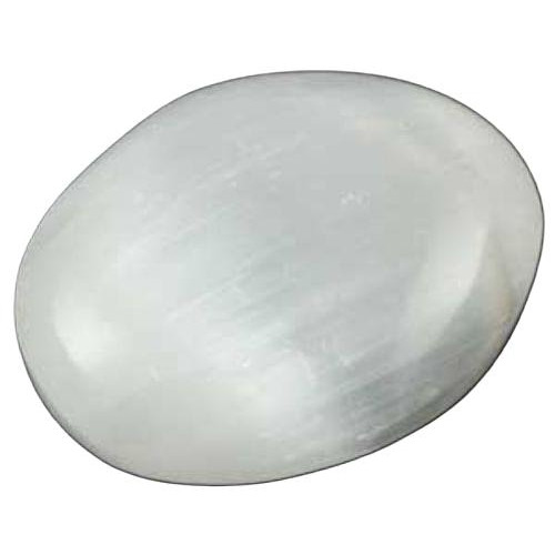 White Selenite Oval 2"