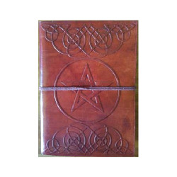 Pentagram Leather Blank Book w/cord 5" x 7"