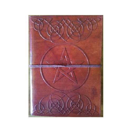 Pentagram Leather Blank Book w/cord 5" x 7"