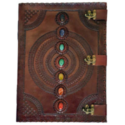 7 Stone leather blank book w/ 3 latch