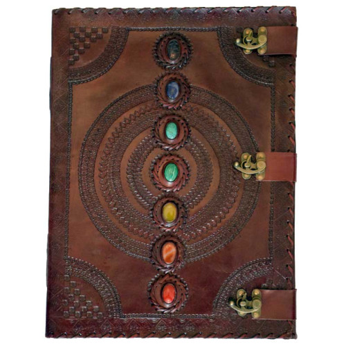 7 Stone leather blank book w/ 3 latch