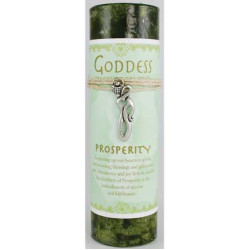 Prosperity Pillar Candle with Goddess Necklace