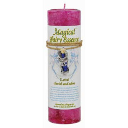 Love Pillar Candle with Fairy Dust Necklace 6 1/2"