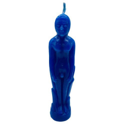 Male Figure Candle Blue 7"