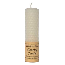 Lailokens Awen Clearing 4 1/4" White Beeswax Candle