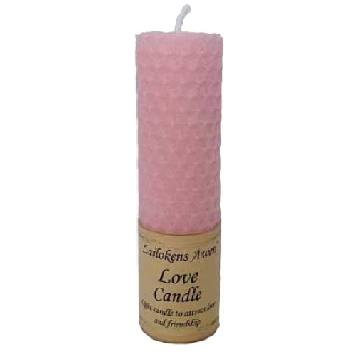 Lailokens Awen Love 4 1/4" Beeswax Candle