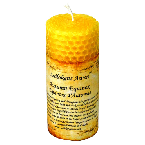 Lailokens Awen Autumn Equanox Altar 4" Beeswax Candle