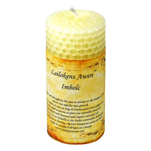 Lailokens Awen Imbolc Sabbat 4" Beeswax Candle