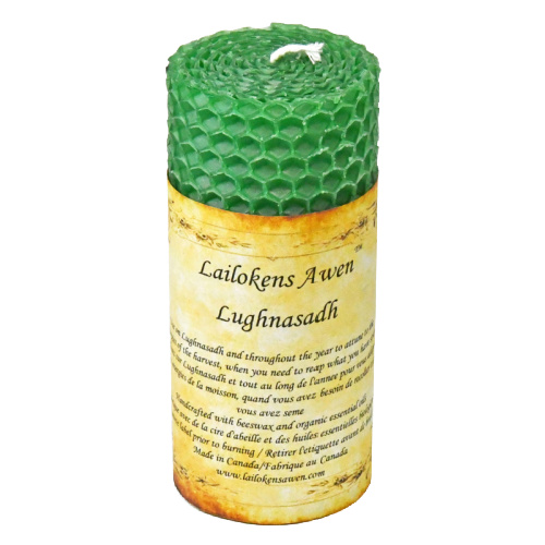 Lailokens Awen Lughnasadh Altar 4" Beeswax Candle