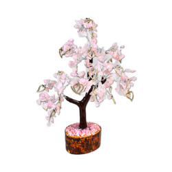 Rose Quartz Gemstone Tree w Hearts (300 beads)
