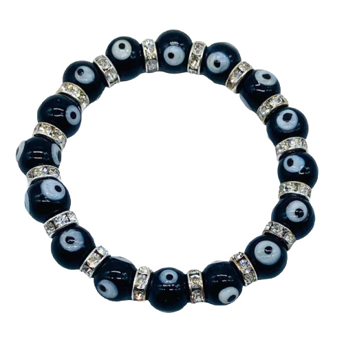 Evil Eye, Black 8mm Bracelet