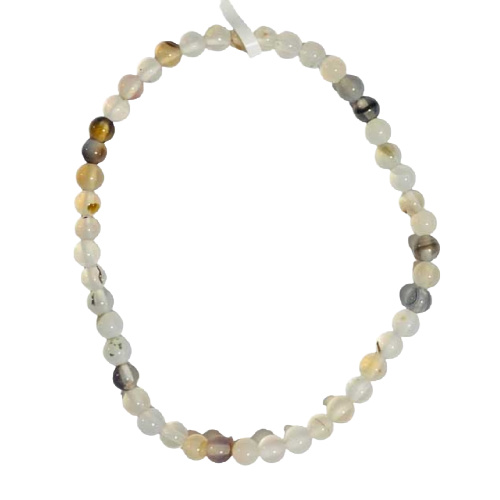 Agate, White & Black 4mm Bracelet