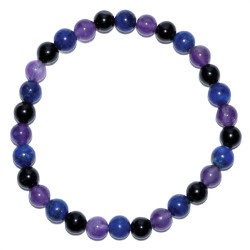Amethyst, Lapis, Black Tourmaline 6mm Bracelet