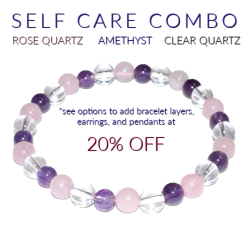 Amethyst, Rose Quartz & Quartz 6mm Bracelet for Self Care