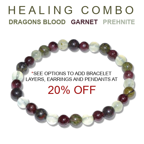 Dragon Blood Jasper, Garnet & Prehnite 6mm Bracelet