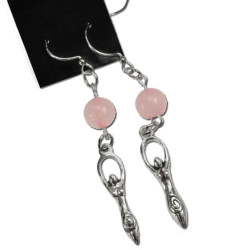 Rose Quartz Goddess Earrings