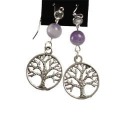 Amethyst Tree of Life Earrings