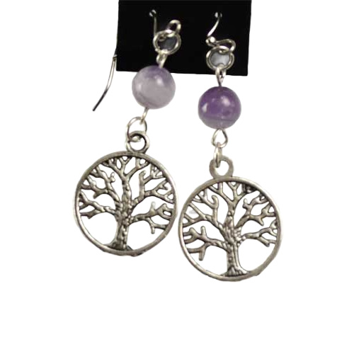 Amethyst Tree of Life Earrings