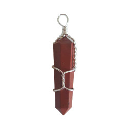 Red Jasper Wire Wrapped Point Pendant
