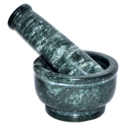 4" Green Marble Mortar and Pestle Set